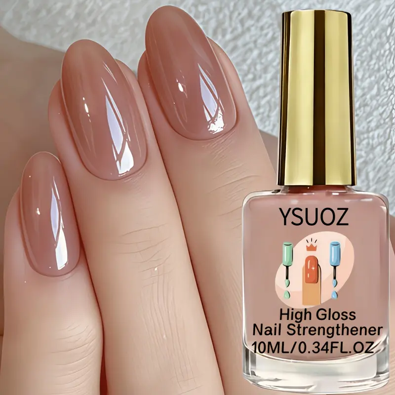 Summer Refreshing Nude Pink Nail Strengthener - Nude Color Nail Strengthener, No Lamp Needed, Natural Drying Formula, Good Leveling Properties, Smooth Application, Long-Lasting Shine, Strengthens Nails