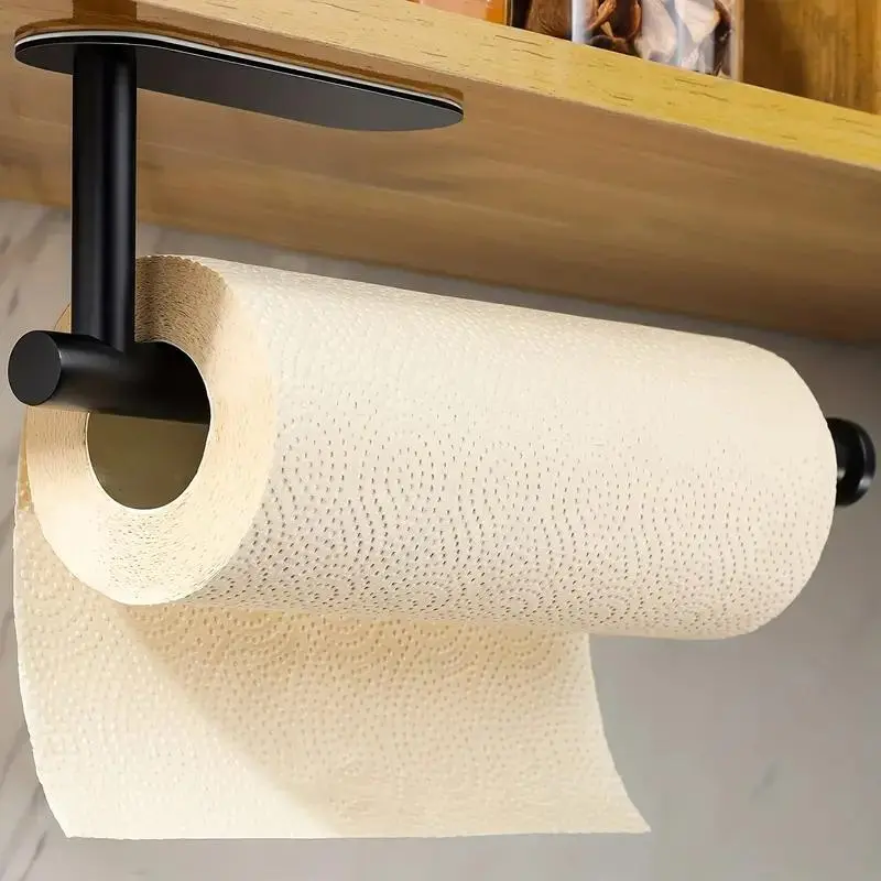 Small Space Organizer, 1/12pcs Wall-Mounted No-Drill Paper Towel Holder, Tissue Dispenser, Space-Saving Kitchen Organizer, Bath Storage Holder, Stainless Steel Bathroom Accessory #GLOBAL PICKS