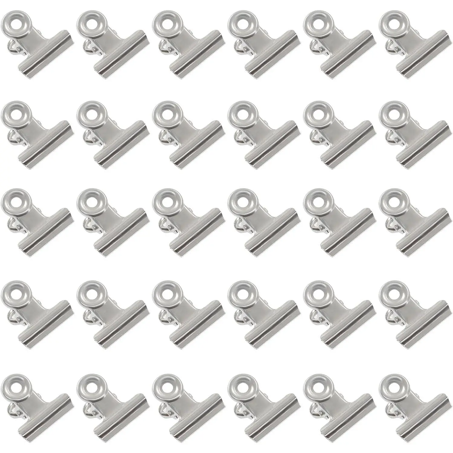 Bulldog Clips, , 30 count,0.86 Inch | Metal Hinge Clips, Hinge Paper Clips, Hinge Binder Clips
