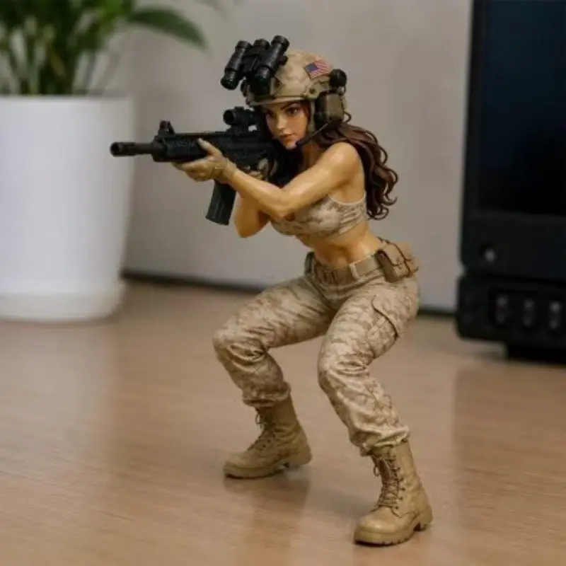 Tactical Beauty Warrior Statue Desktop Decoration, Unique Art Sculpture, Perfect Gift for Collectors and Enthusiasts, Elegant Home Decor