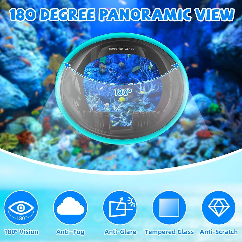 Oval Diving Mask, Retro-Style Sport Panoramic Wide-View Scuba Goggles with Tempered Glass Lens for Adults, Diving Gear detail 3
