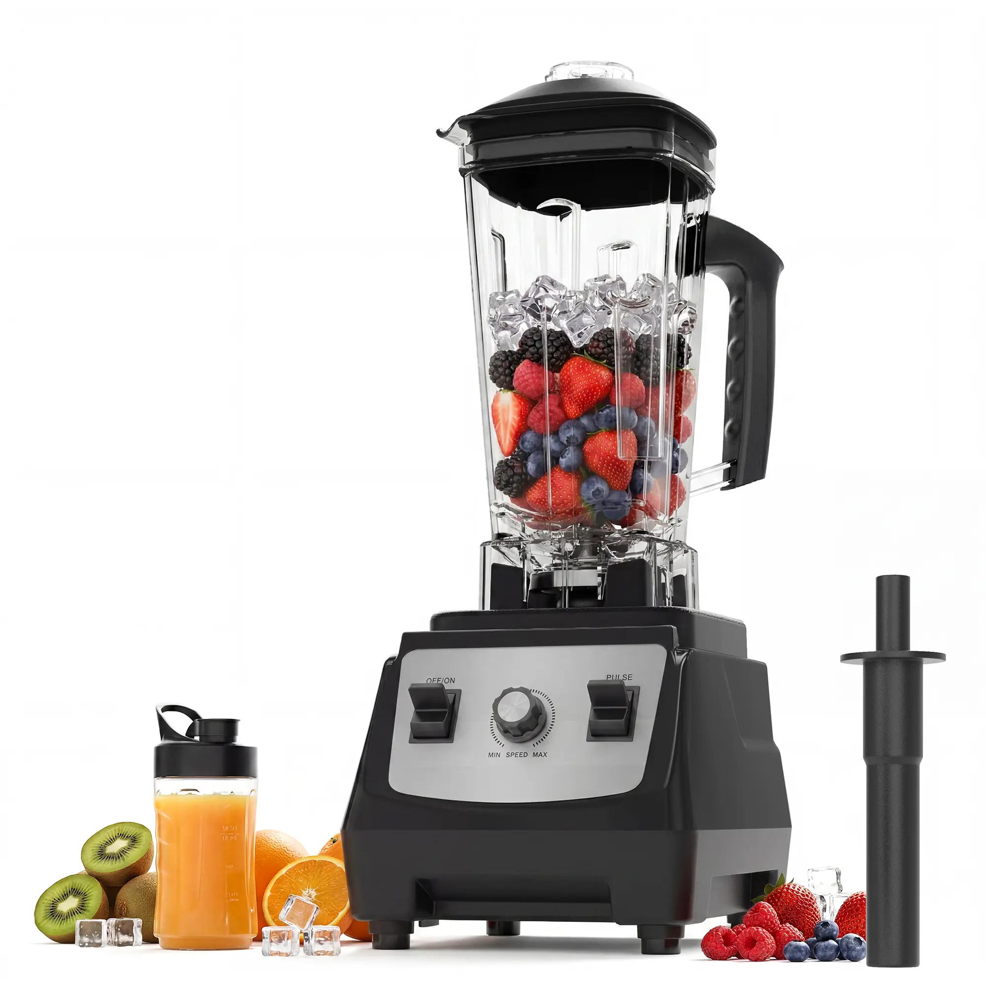 68Oz Commercial Blender for Smoothies & Crush Ice – Portable Blender with 9 Speed & 6-Blade Stainless Stee, Kitchen Countertop Blender