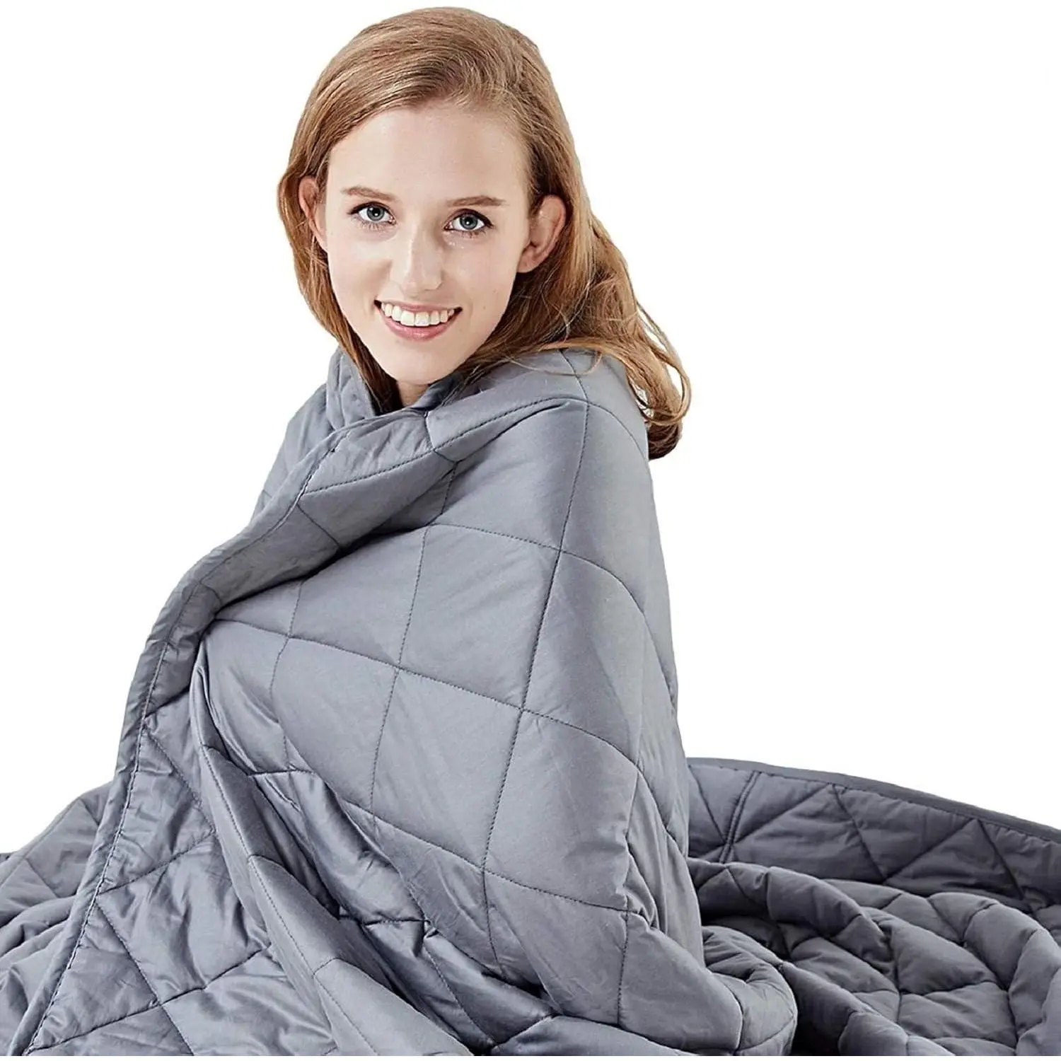 Weighted Blanket  Size (15 lbs 48"x72") for  and Adults | Heavy Blanket for  Sleep, Fits  or Full Size Beds (Dark Grey)