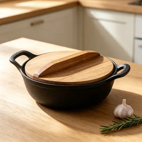 Cast Iron Soup Pot, Cooking Pot, Non-Stick Corrosion-Resistant, Ideal for Healthy Dinners, Home & Outdoor Use, with Handles, Durable Cookware
