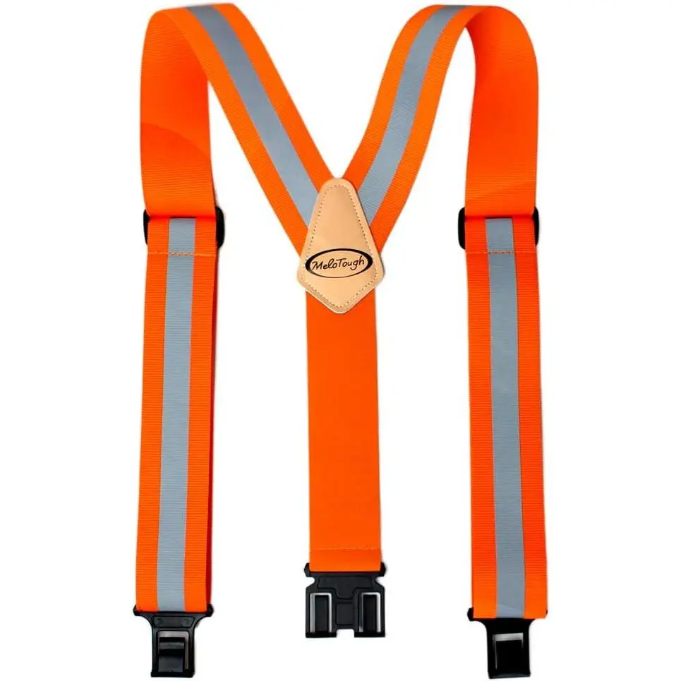 Suspenders with Non-Metal End Clip Reflective Safety Belt Clip