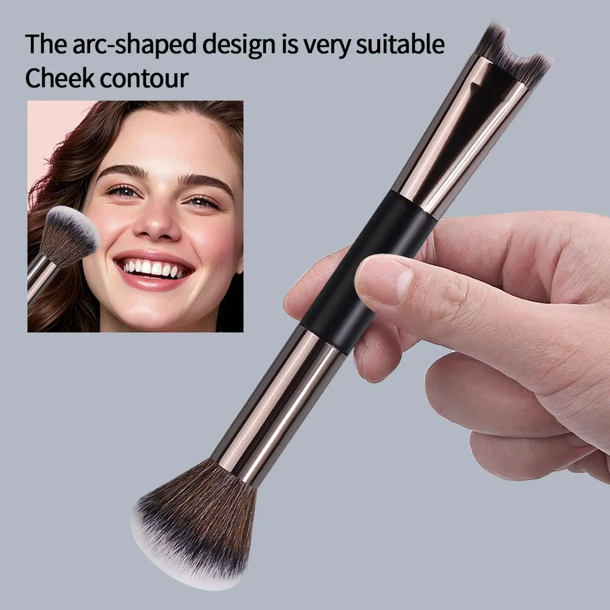 1/2PCS soft double-headed makeup brush, makeup blending brush, blush brush, loose powder brush, Beauty Duo Brush, multi-functional beauty tool, Multifunctional Makeup Brushes