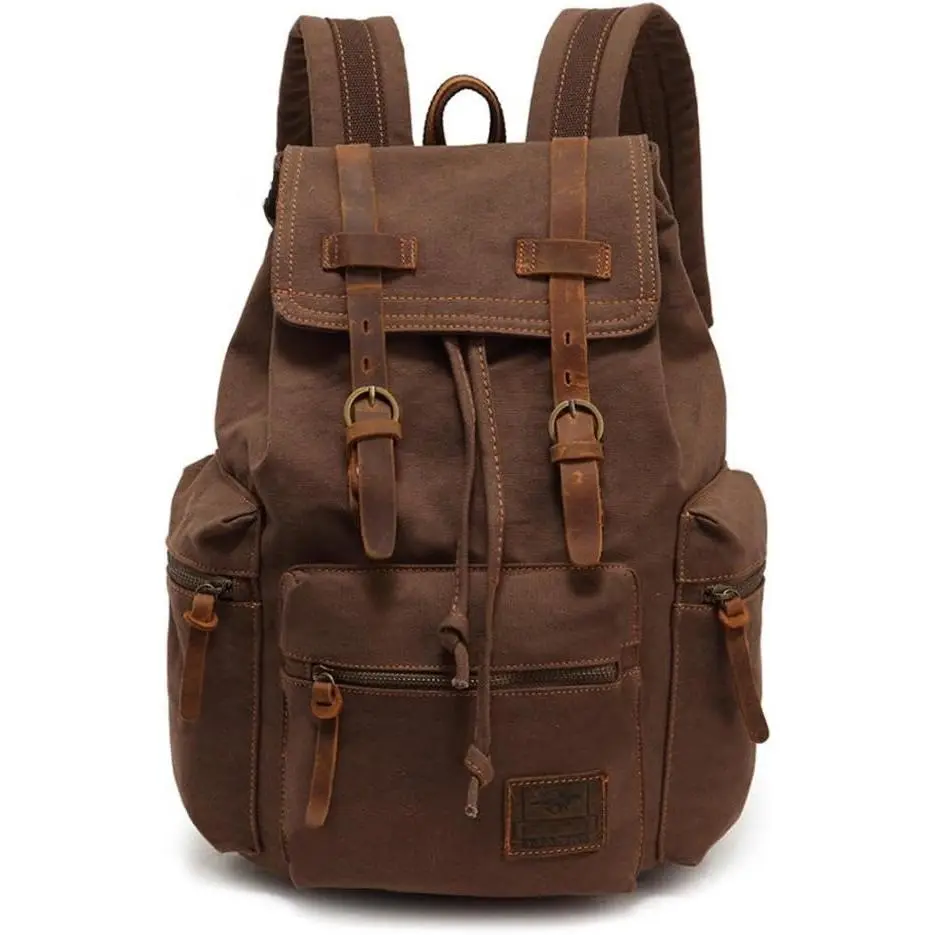 Vintage High-Capacity Canvas Laptop Backpacks - Portable Rucksack with Built-In Organizer, Multiple Styles, Casual Colorblock Bag for Women, Fits 12-15" Laptops