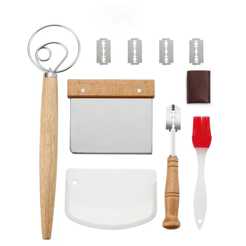 Danish Dough Whisk Set, Baking Tool Set, Including Dough Whisk & Scraper & Scraper & Brush & Scraper & Scraper & Scraper & Scraper & Scraper & Scraper