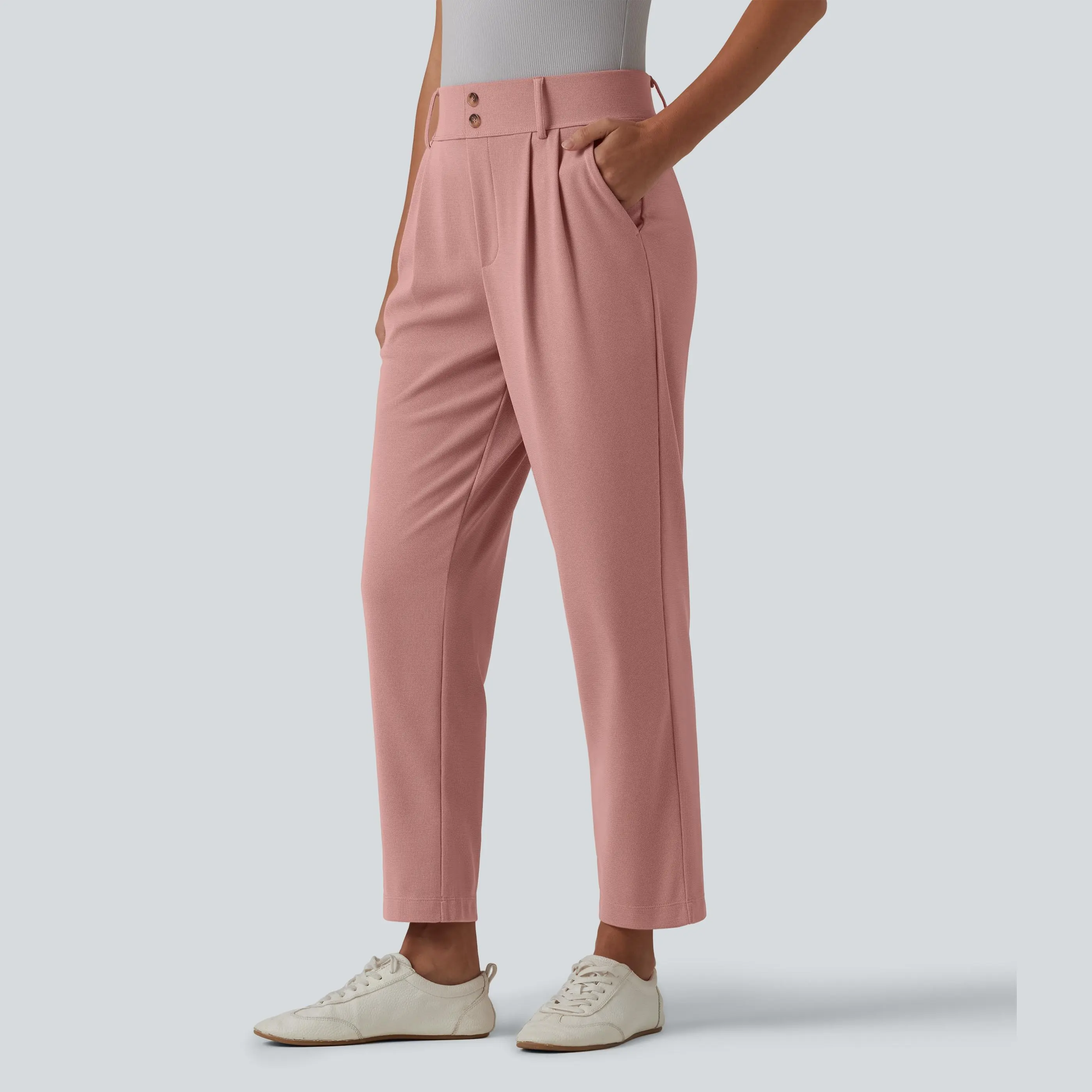 Halara Flex™ High Waisted Tapered Waffle Work Pants with Pockets