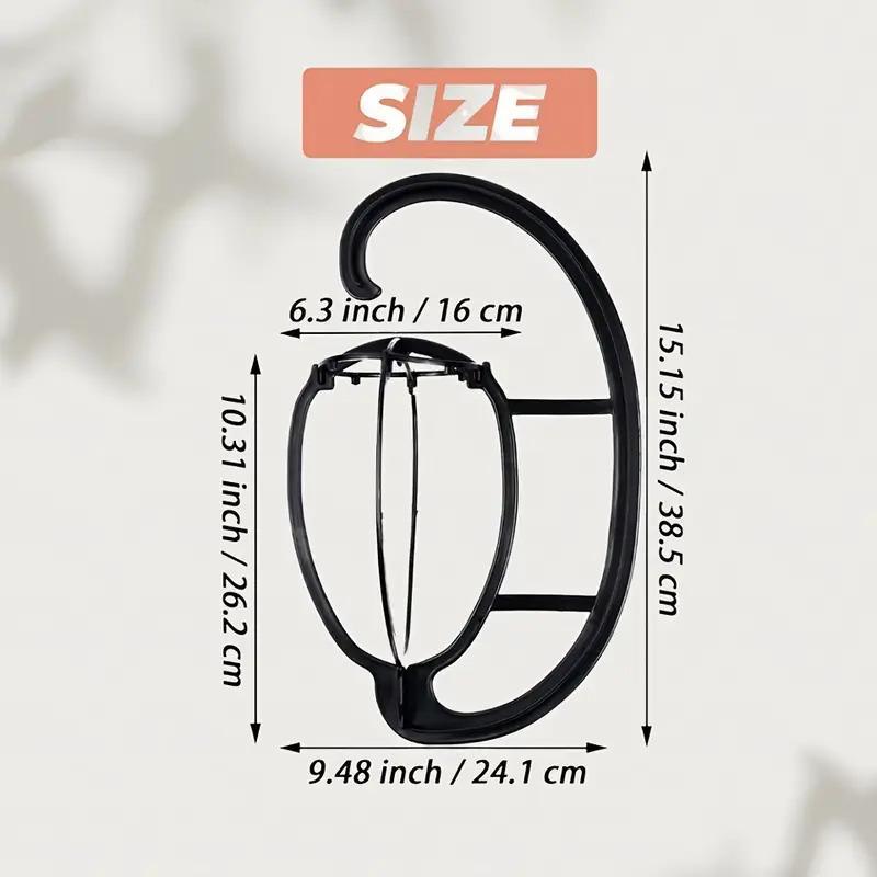 Hanging wig/hat display stand, 3-piece/set foldable Collapsible wig hair dryer stand, professional portable space saving hanger wig/hat storage display stand, suitable for home storage and travel storage