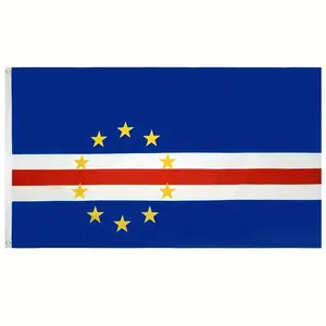 Cape Verde National Flag, Authentic Cape Verdean Banner with Blue White Red Stripes and Yellow Stars, Perfect for Cultural Events, Yard Home Decor, Weather Resistant 2x3ft 3x5ft Outdoor Flag