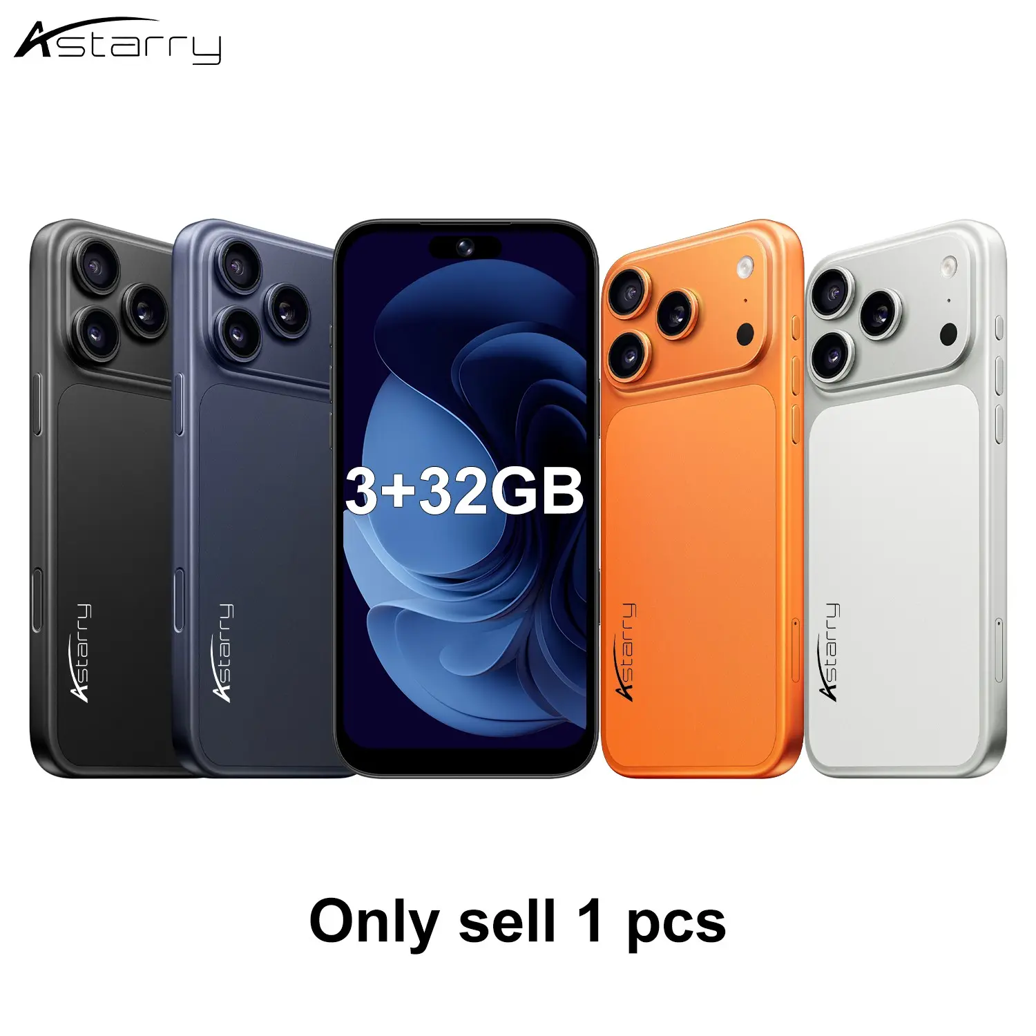 Astarry-17 Pro Max 3GB+32GB memory 500+1300 pixels, one-button photo real fingerprint face recognition 4100mA battery, 4G dual card dual standby, 6.75-inch HD screen equipped with Android 12.0, WiFi Bluetooth GPS full coverage, face unlocking, side-snap c