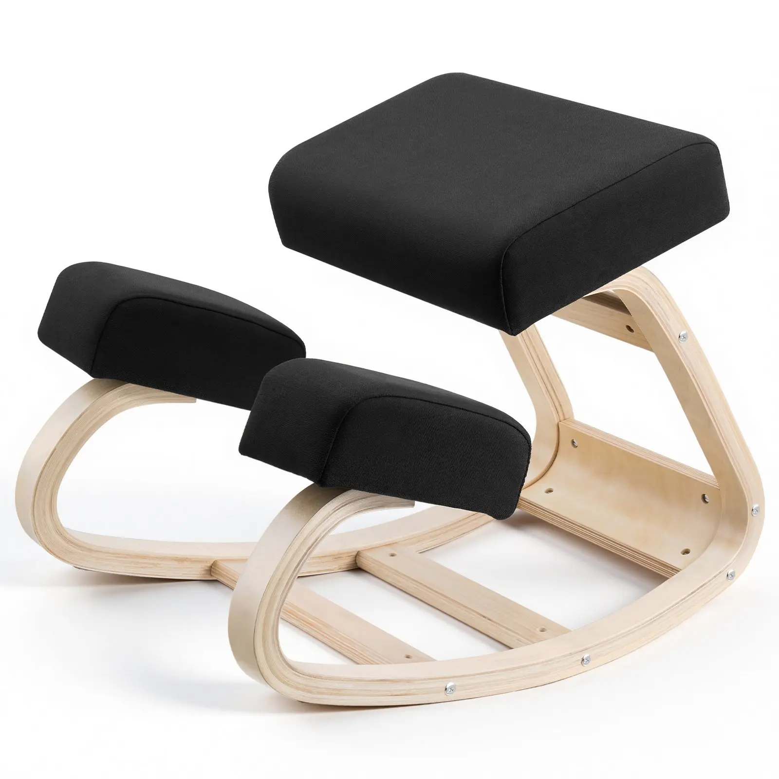 【Summerfinds】VEVOR Ergonomic Kneeling Chair, Wooden Posture Knee Chair with Thick Foam Cushions and Solid Wood Frame, Adjustable Height, Natural Relief for Neck or Back Pain, Ideal for Home, Office or Meditation