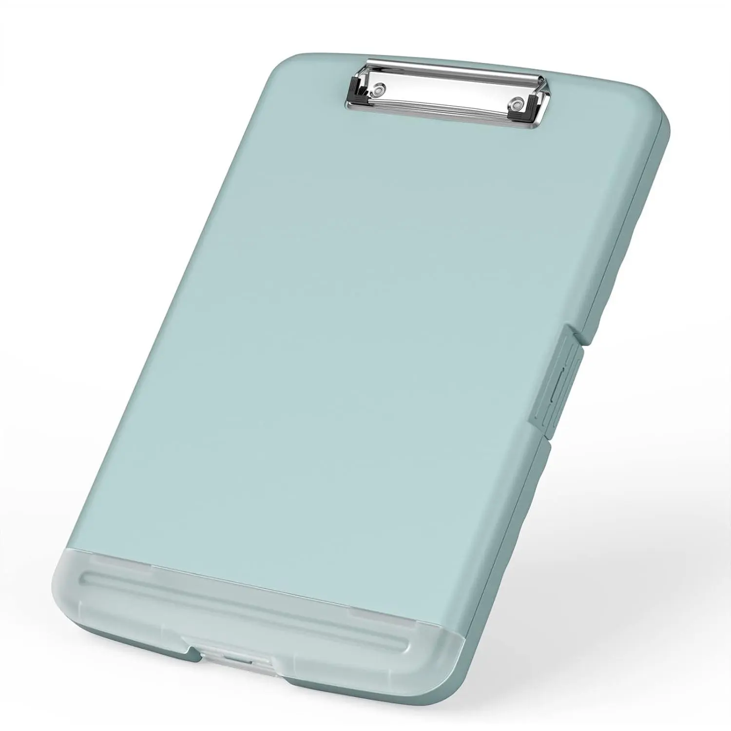 Clipboard with Storage, 8.5 x 11'' High Capacity Clip Board, Green | Smooth Writing, Side-Opening Plastic Folder with Pen Holder, Size 14.2 x 9.6 x 1.2″ ,for Classroom, Teacher, Student