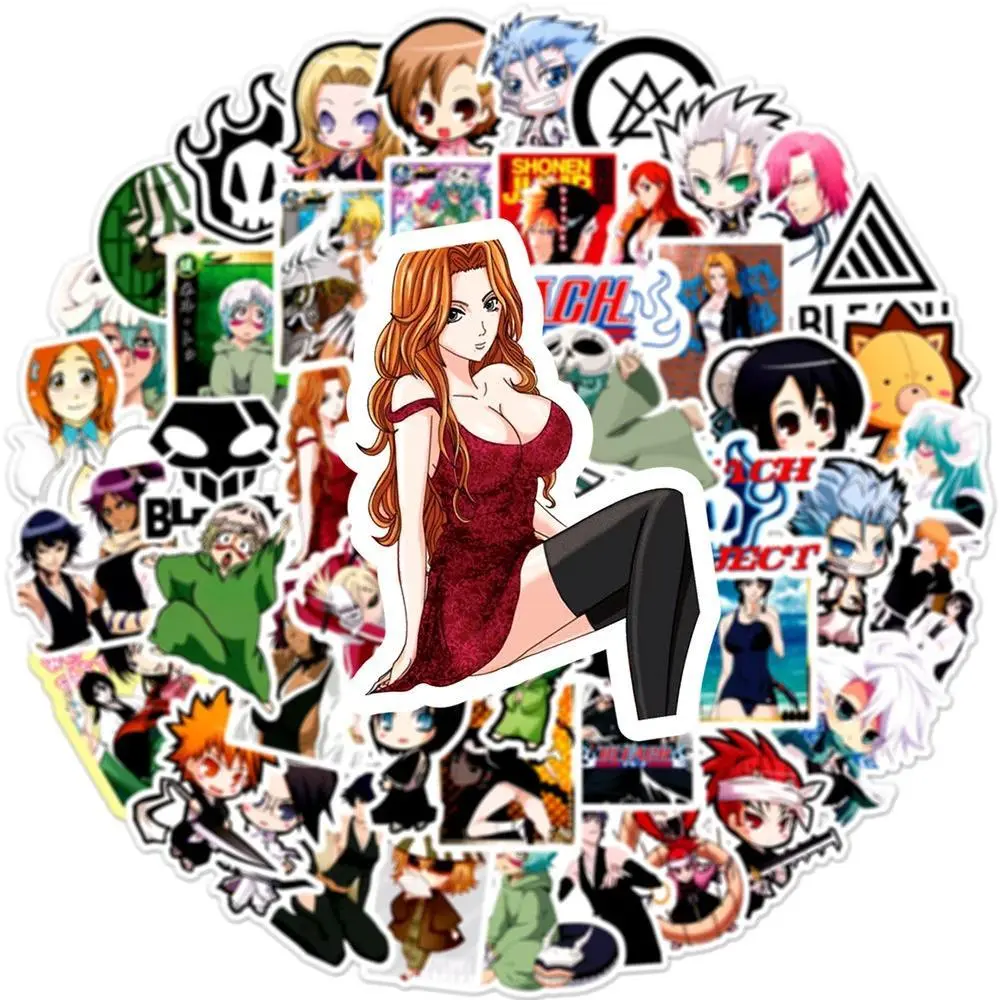 10/30/50pcs Japanese Anime BLEACH Ichigo Kurosaki Cartoon Stickers Waterproof DIY Suitcase Guitar Skateboard Cool Sticker Decor