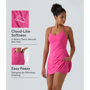 Women's Plush Backless Active Dress Spring Dance Dress Sleeveless Athletic Mini Dress Soft Comfortable