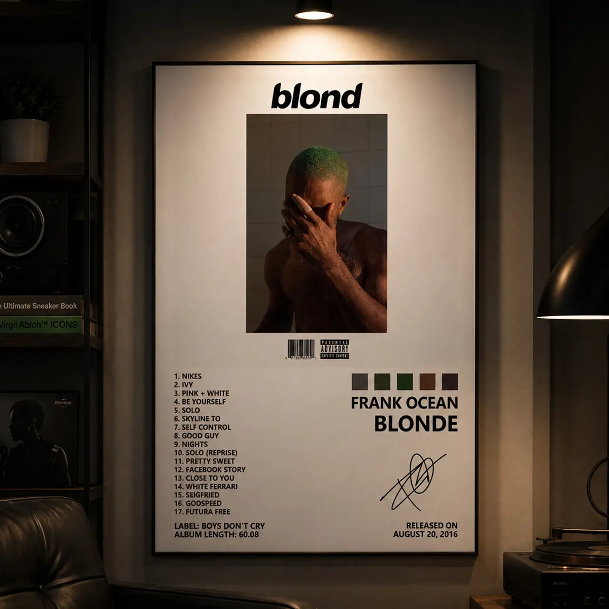 Hip Hop Wall Art, Blonde Poster, Custom Album Cover for Frank Ocean Fans, Music Lover Gift, Released August 20, 2016, Music Room Decor, Aesthetic Room Decor, Rap Wall Art