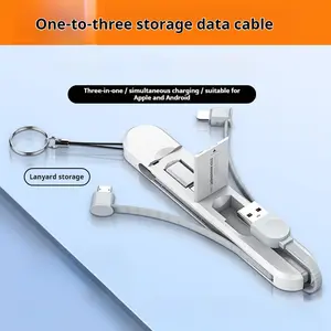 Three-in-One Charging Mobile Phone Wire Portable Storage Data Cable