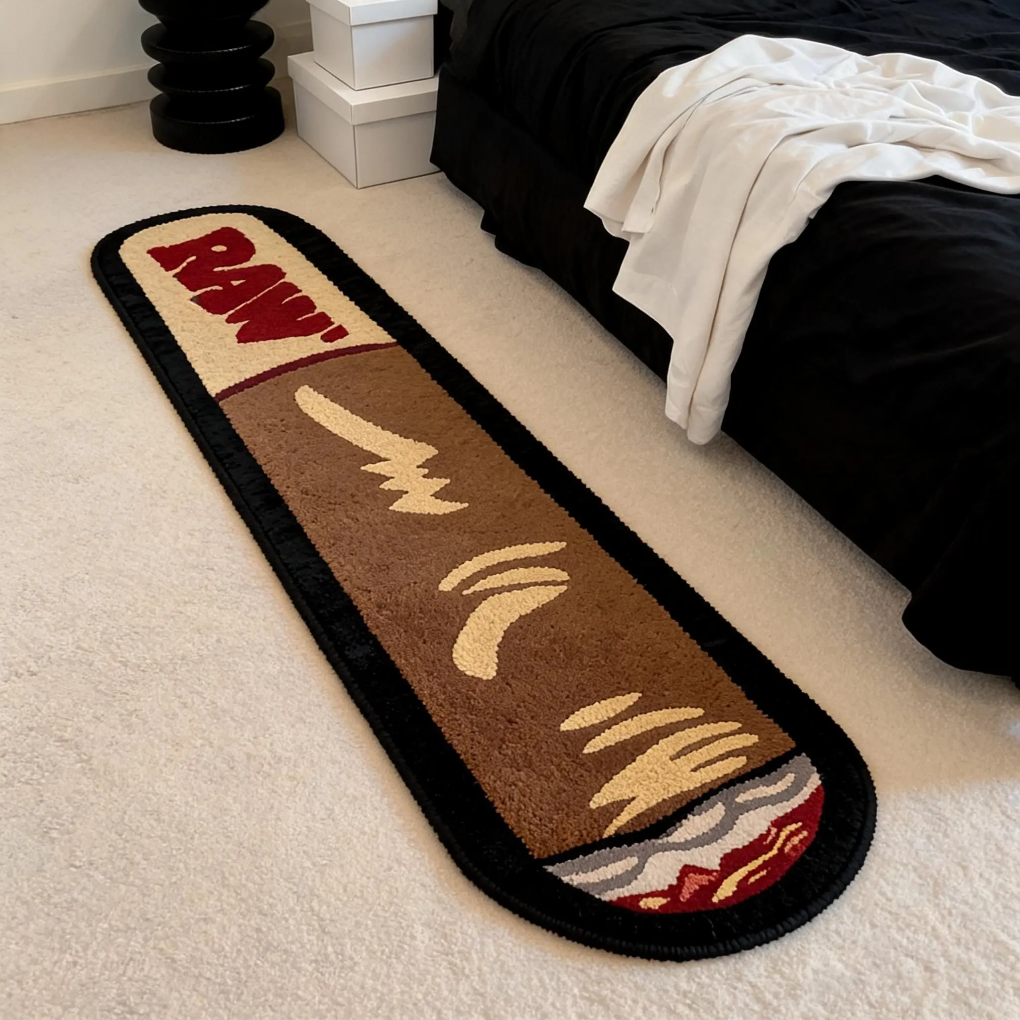 Creative Cigar Long Rug, Soft Comfortable Washable Carpet for Bedroom Bedside, Living Room, Hallway Home Decor, Home Decorative Rug