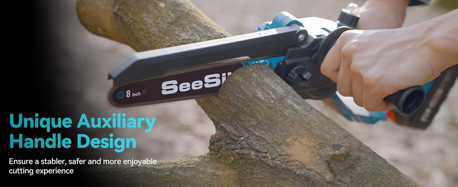 2 in 1 Cordless 8 inch Pole Saw, SeeSii Power Electric Polesaw for Tree Trimming with 2X4.0Ah batteries, Chain Saw with Extension Pole, Limb Branch Cutter Pruner CH800B #TikTokShopBlackFriday