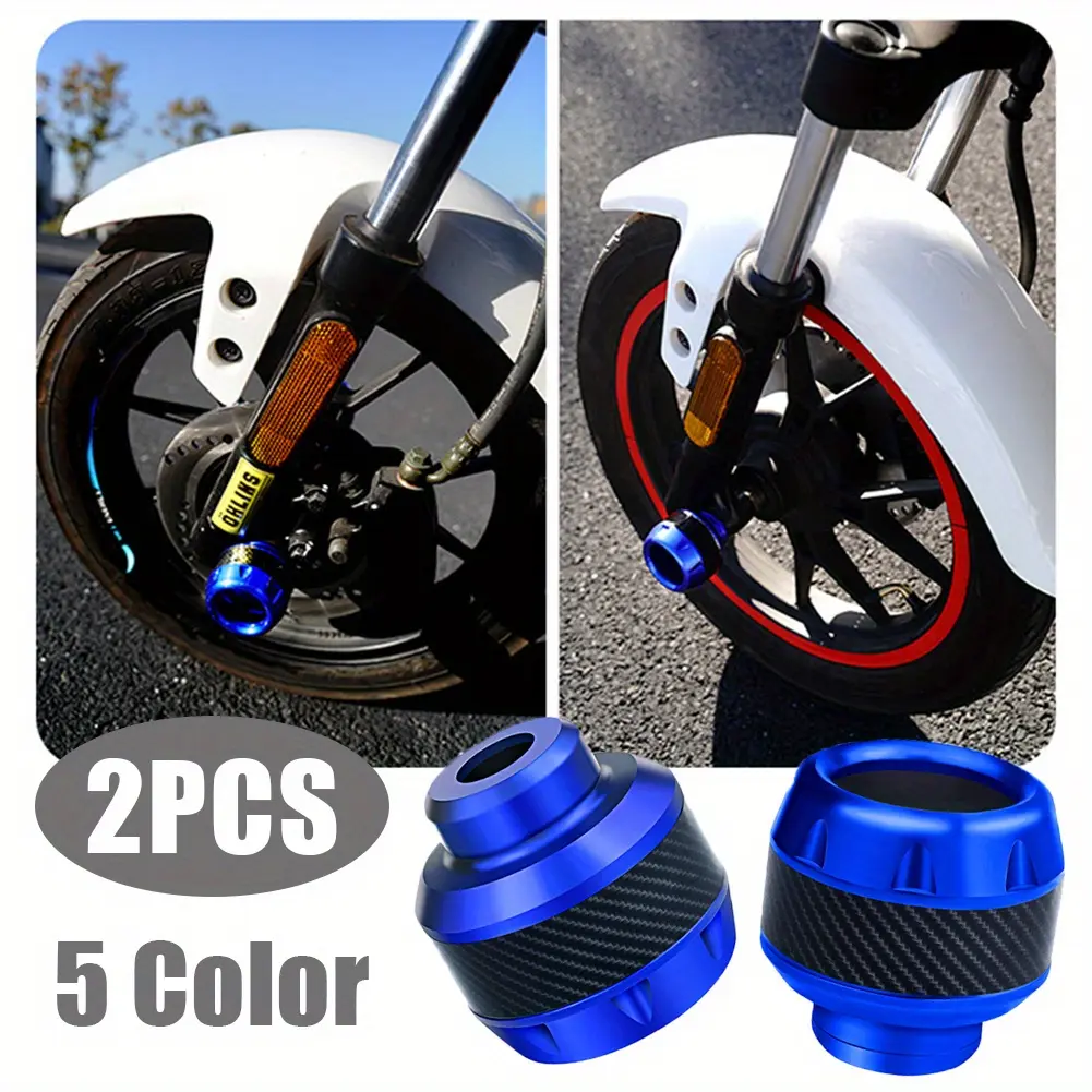 2pcs High-Quality Premium Aluminum Alloy Motorcycle Frame Sliders - 4.8x4.6cm Bolt-Locking Anti-Collision Accessories, Universal Fit Front Fork Cups, Direct-Install Automotive & Motorcycle Frames & Fittings