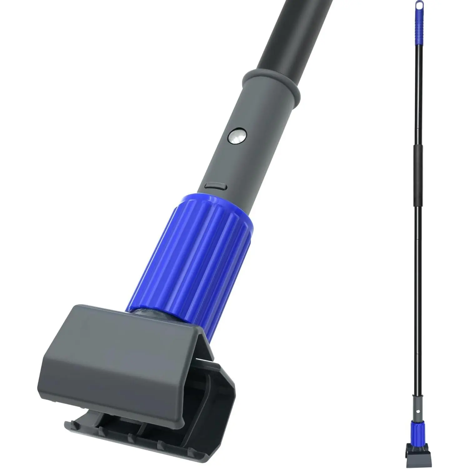 Mop Handle Commercial Heavy Duty, 57.5 inches Long Handle Industrial String Mop Stick Replacement Pole with Upgraded Jaw Clamp for for Floor Cleaning