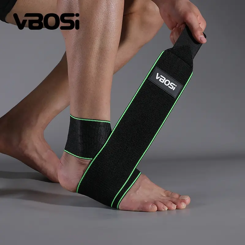 VBBOSI 1 Piece Women Men Anti Slip Adjustable Mild Compression Ankle Support Wrap Ankle Sleeve – Elastic Band with Straps for Sports and Daily Use