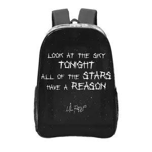 Lil Peep Starlight Shopping Lyrics Starry Sky Background Transparent Backpack Fashion Travel Backpack Laptop Backpack Channel