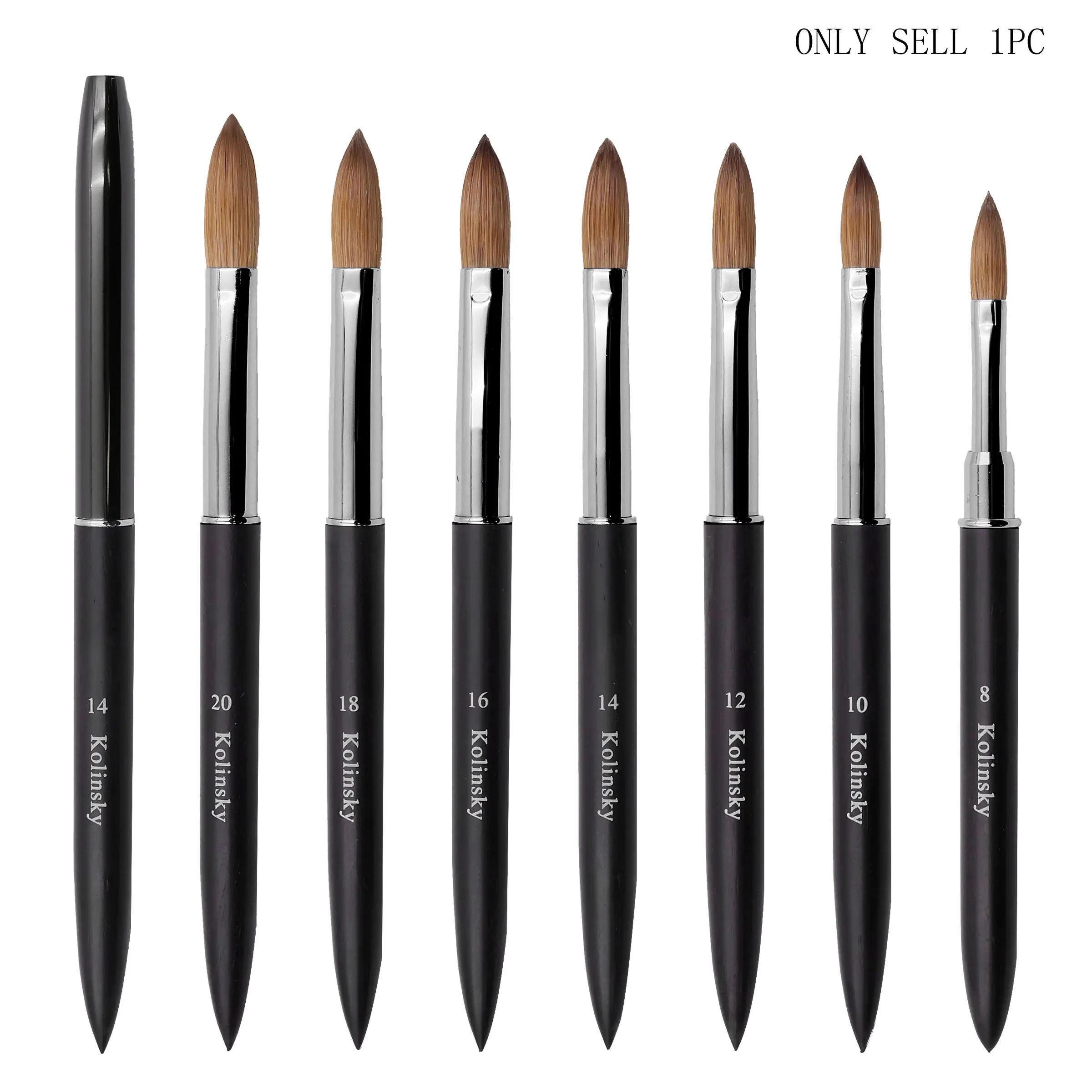 High Quality Kolinsky Acrylic Brush, New Wooden Handle, 100% Pure Kolinsky, Crimped Shape, Ideal for Acrylic Nails, Nail Art Brush, Nail Brushes, Nail Art Tools