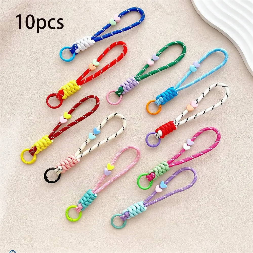 Colorful Knot Keychain Keyring Anti Lost Keyring Lanyard DIY Creative Braided Short Phone Bag Detachable Anti-Loss Strap, Stylish Accessory for Daily Use