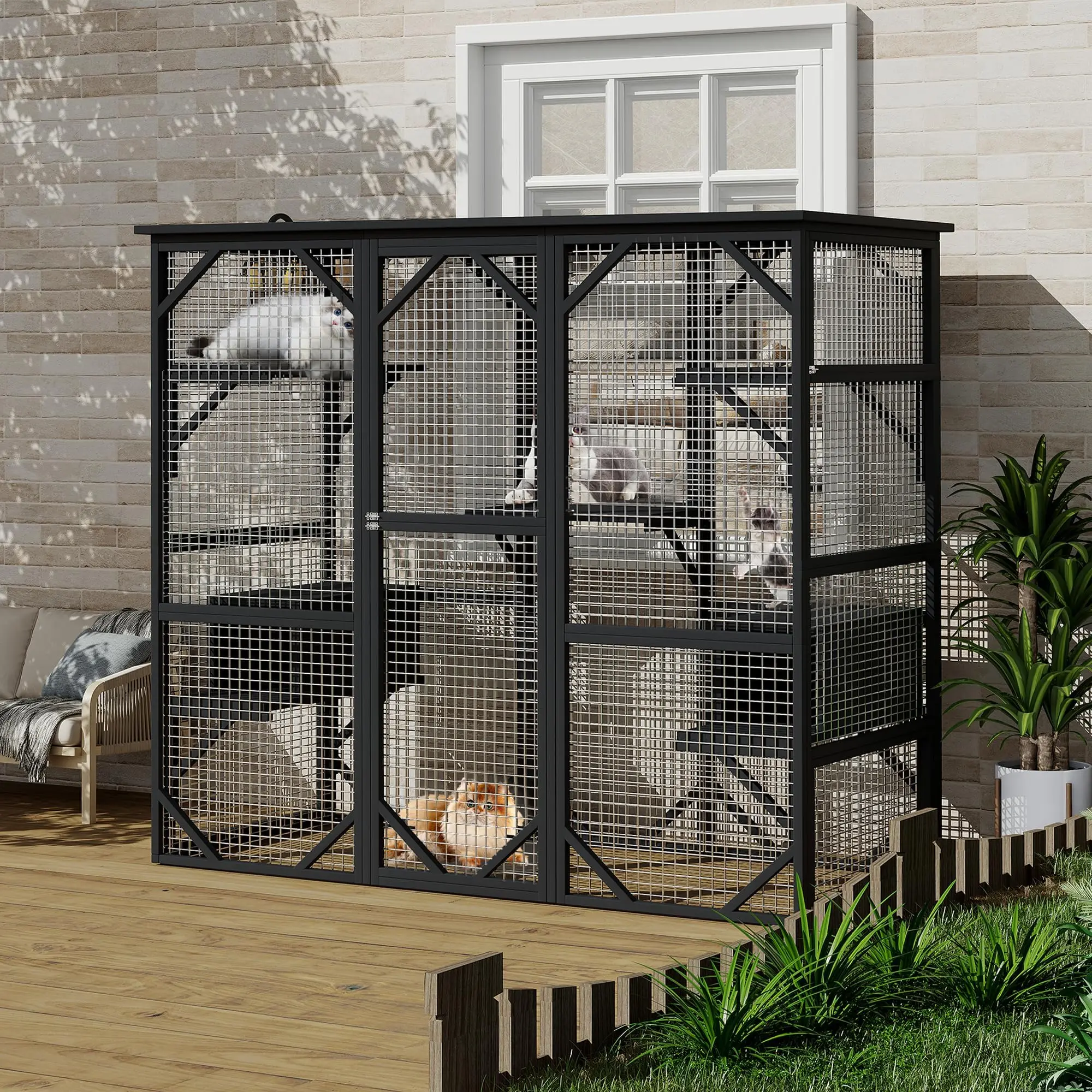 Catio Outdoor Window Cat Enclosure, Walk-in Cat Cage, Catio Outdoor Enclosure Extra Large