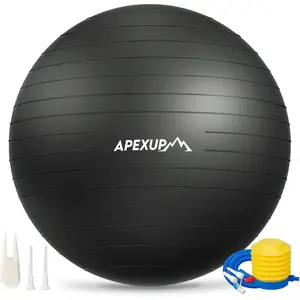 Anti-Slip Heavy-Duty PVC Yoga Ball - Portable Round Sports Equipment for Fitness, Core Workout & Pregnancy Physical Therapy, 660 lbs Load Capacity