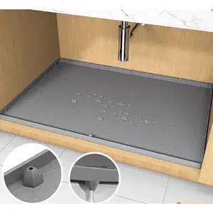 Silicone Under-Sink Mat - High-Quality Non-Slip Cabinet Liner with Hexagonal Drainage Design, Leak-Proof Organizer for Kitchen and Bathroom, Easy-to-Clean Drip Tray for Countertop Protection, Premium Under-Sink Pad