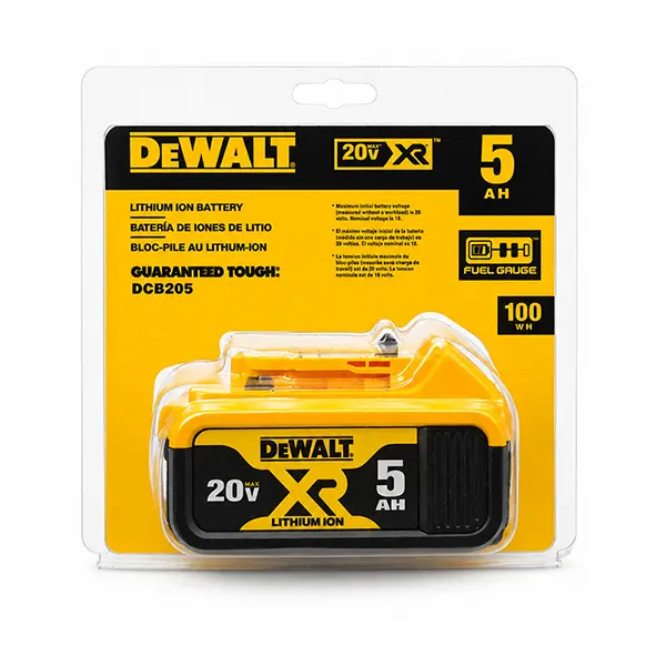 DEWALT 20V MAX 5.0Ah Lithium-Ion Battery Pack DCB205 – OEM Factory Replacement for DEWALT 20V Cordless Drill, Impact Driver, Saw, etc. Long Runtime, Rapid Charge, Works with All 20V MAX Tools