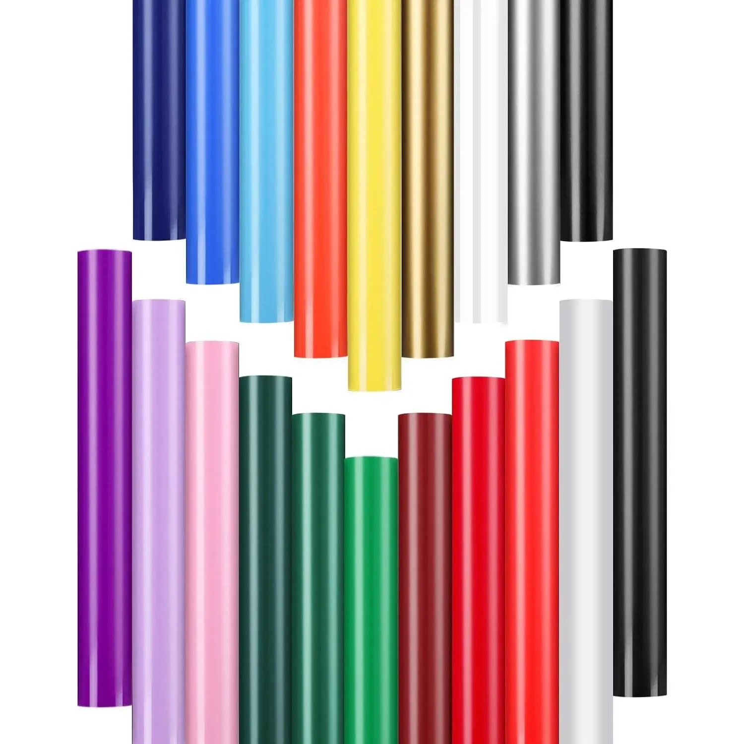 Permanent Vinyl - 20Pack Adhesive Vinyl Sheets Assorted Colors, Permanent Bundle, 12" x 11.8" Waterproof Outdoor Perfect for Home Decor Car Decal Sticker