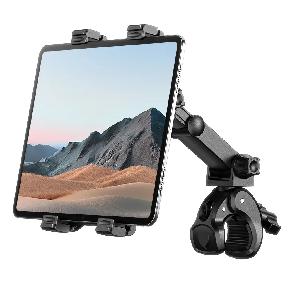 PLDHPRO Tablet Stand, Running Machine Handle Clip, Workout, 360° Adjustable, Compatible with iPad, Fitness Bike, 7-11 Inch Devices, Tablet Holder Stand, Tablet Accessories