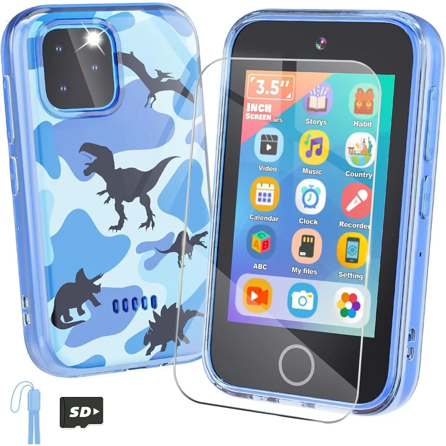 Kids Smart Phone, 3.5" Touchscreen Kids Phone Toys for 3 4 5 6 7 8 9 Year Old Boy, WiFi Educational Toddler Learning Phone with Dual Camera, Music Player, Game, Christmas Birthday Gifts for Age 3-9