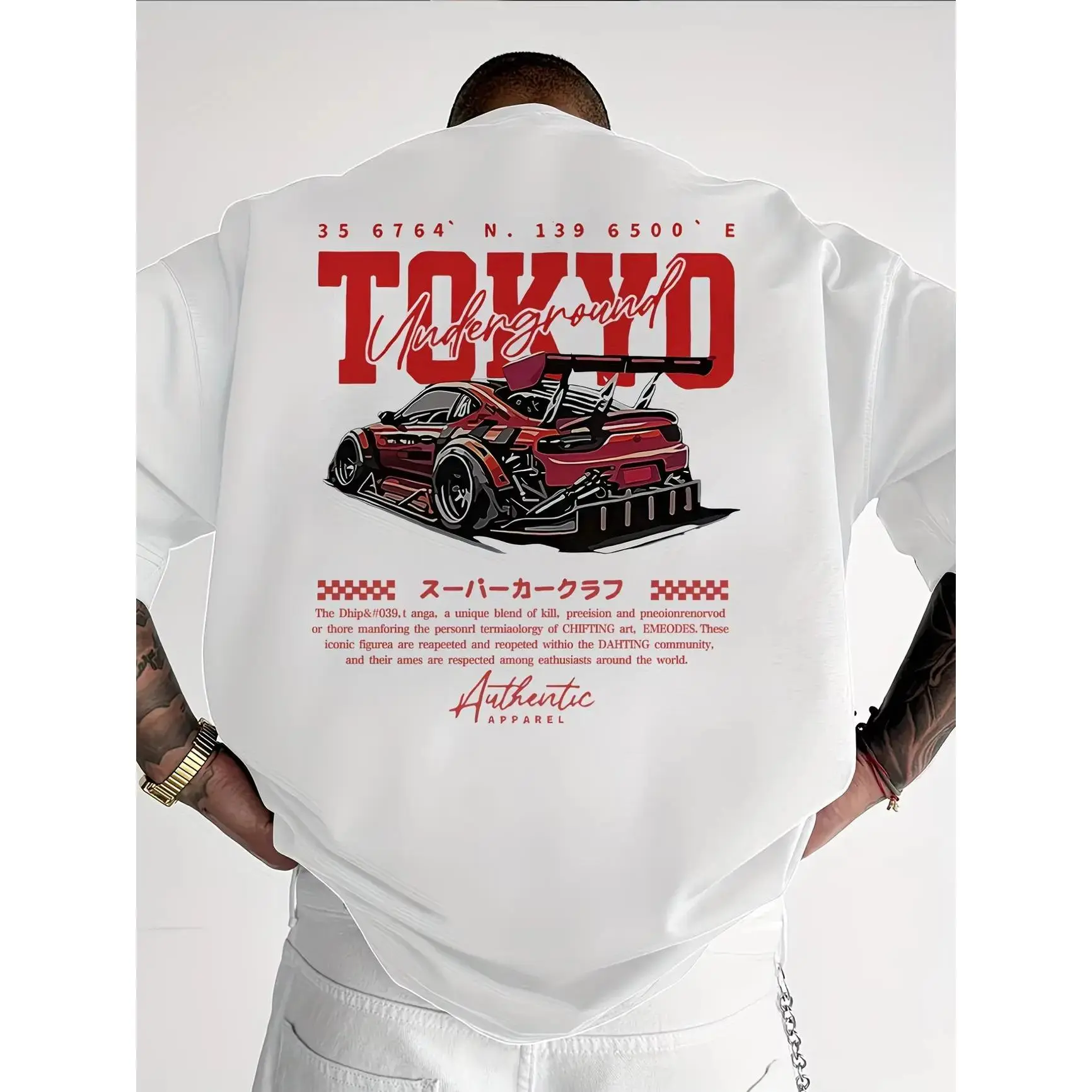 Men's Loose Fit Crew Neck Short Sleeve T-Shirt (S-5XL), Racing Car & English Digital Print Foldable Sports Top, Breathable All Seasons Outdoor Tee, Ideal Gift for Racing Fans, 3Xl, 4Xl, Casual, Graphic, Lightweight, Loose-Fitting, Smooth, Seamless