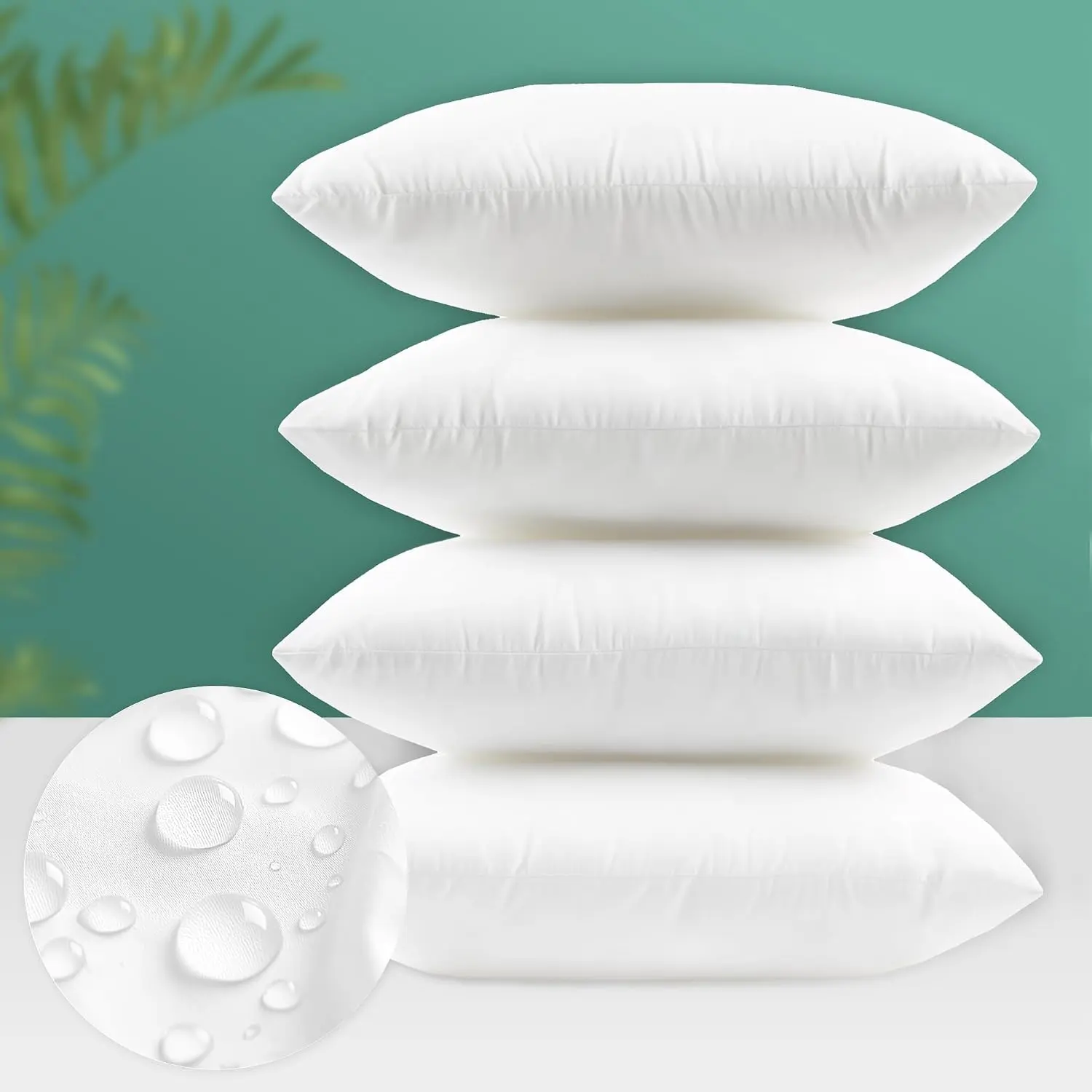 18x18 Outdoor Pillow Inserts Set of 4,  Throw Pillows  for Patio Furniture