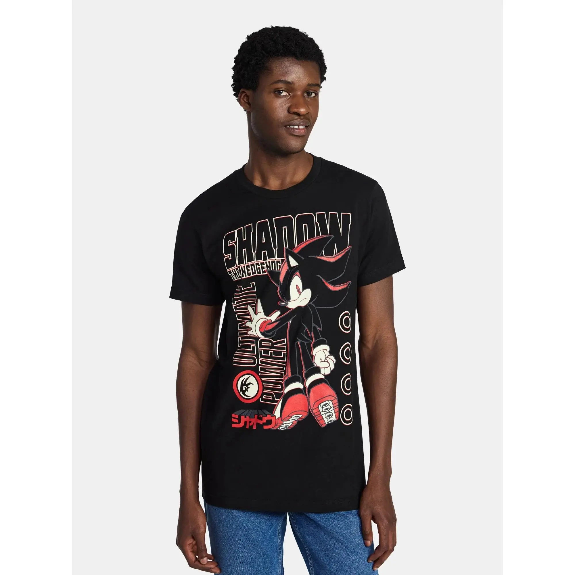 Men's Shadow the Hedgehog Graphic Tee, Relaxed Fit Streetwear T-Shirt in Comfy, Breathable 100% Cotton with Short Sleeves