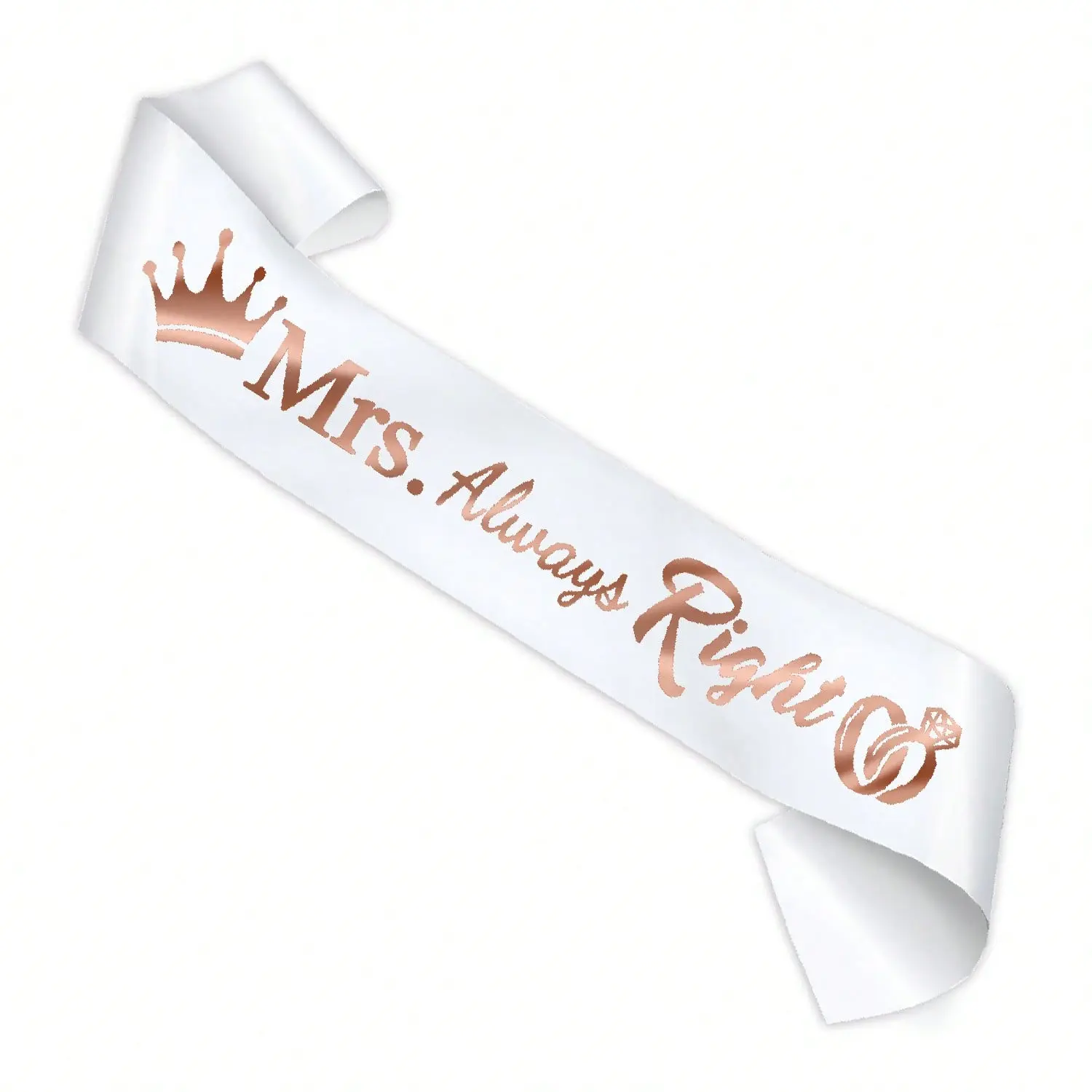 Mr & Mrs Satin Sash Set, Funny Black White Party Sashes, Bachelor Engagement Bridal Shower Wedding Accessory Favor Supplies