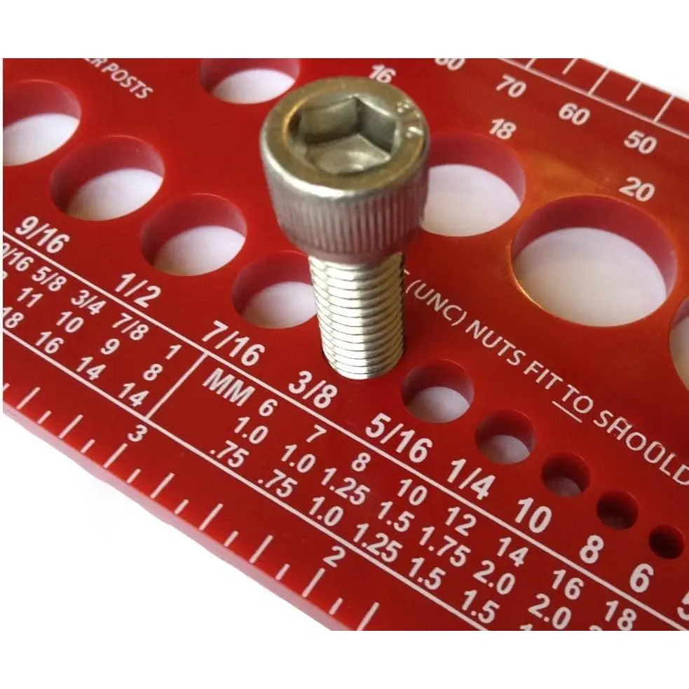 Nut,  & Screw Gauge (Standard & Metric) (Coarse & Fine) Diameter, Length & Thread Pitch (Green)