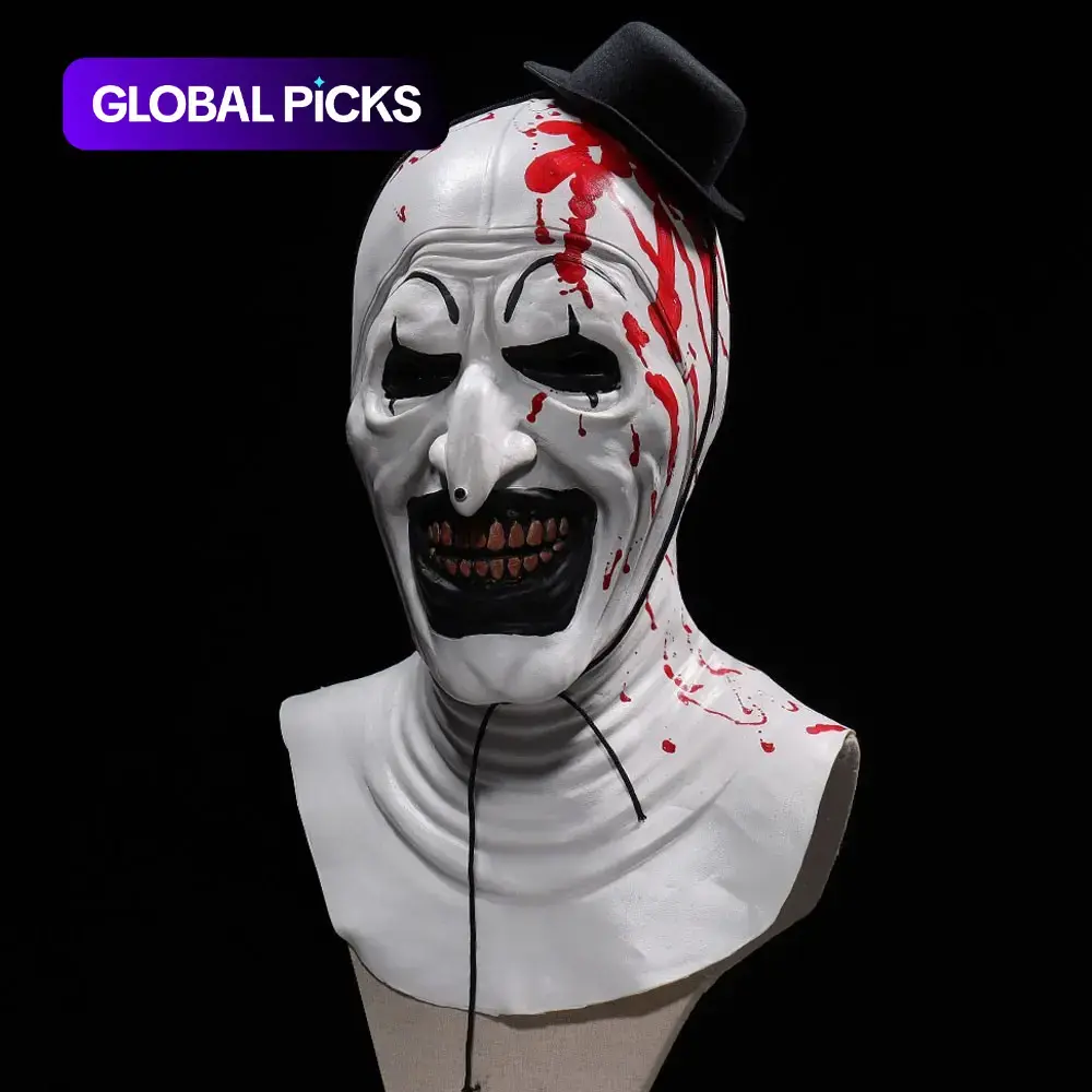 1pc Clown Halloween Mask, Cool Blood Nose Stud Hat Clown Mask, Scary Revenant Clown Headgear, Perfect for Horror Costume Parties