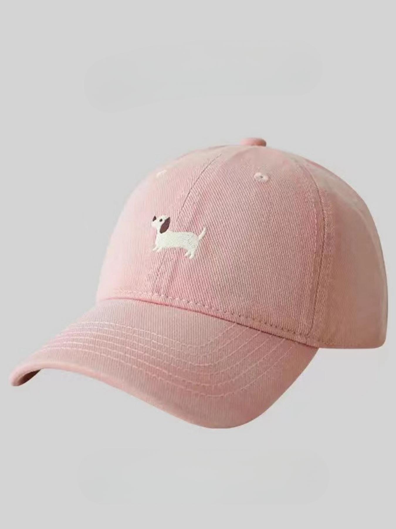Cute Cartoon Sausage Dog Embroidered Baseball Cap, Animal Hats, High-Quality Wide Brim, Casual Fitted Hat for All Seasons, Unisex Fashion Accessory