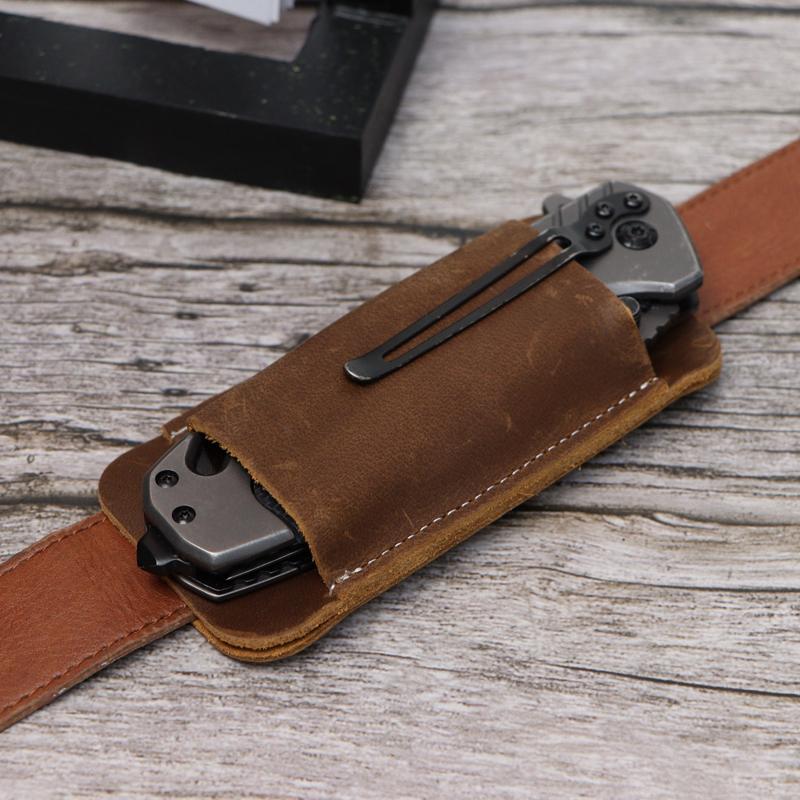Leather Knife Case, Lightweight Foldable Knife Sheath, Knife Holder for Belt, Multifunctional Outdoor Sports Accessories, Portable Tool Accessories, Survival Gear, Camping Tools, Outdoor Survival Supplies, Survival Equipment Set