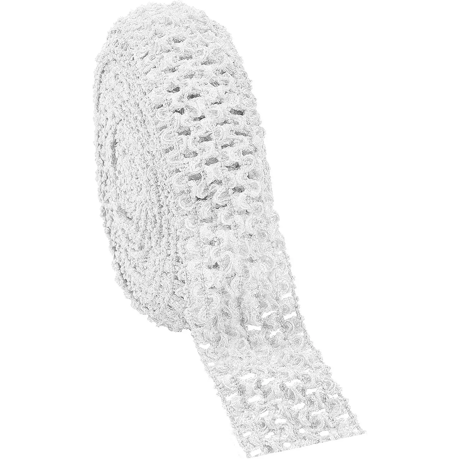 5.5 Yards 1.7" Wide Elastic Crochet Headband Ribbon Elastic Band Crochet Stretch Trim Fabric Stretchy Hair Ties Headband Material for Tutus Sewing Hair Waistband Accessories Tube Top, White