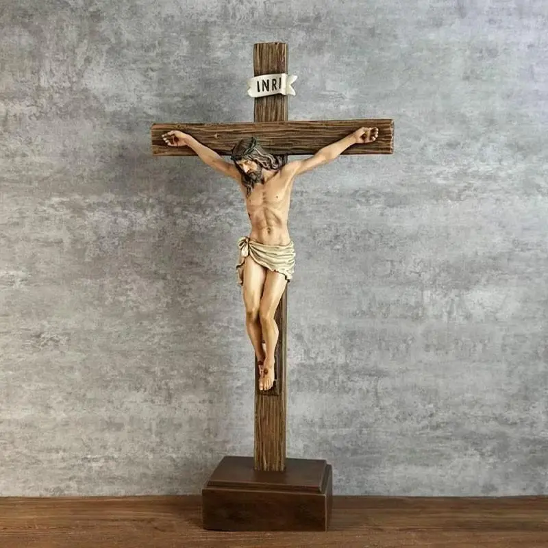 Cross decoration - Christian cross home decoration for wall display, desk ornament. Catholic gift. Religious wall art, stylish religious decor, Religious Decorations, Renaissance-style handcrafted sculpture. Crosses Wall Decor