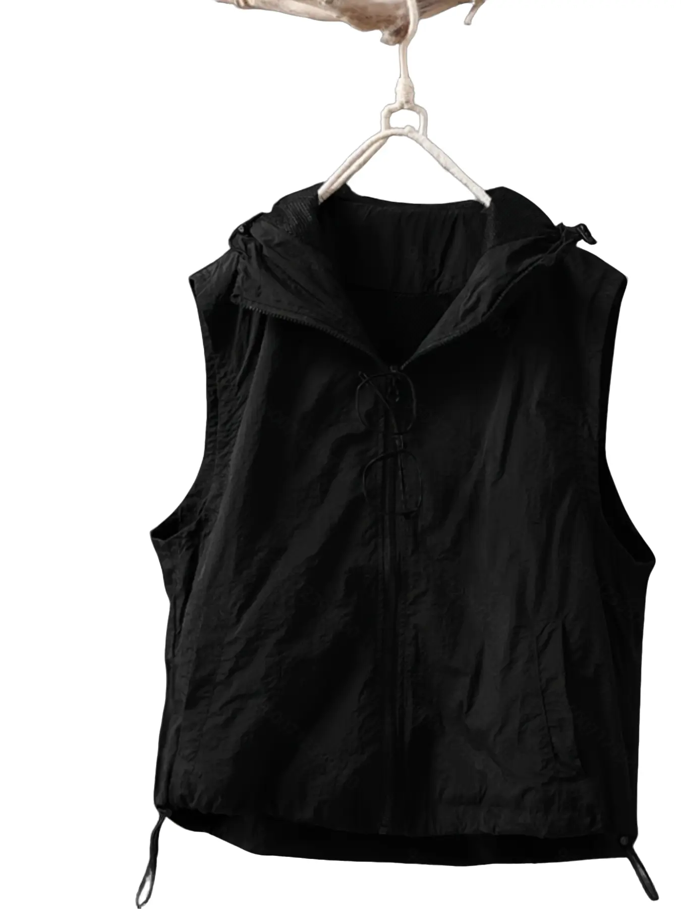Women's Basic Lightweight Loose Sleeveless Solid Vest with Hat, Stylish and Comfortable Design, Perfect for Casual Wear, Ideal for Daily Use and Outdoor Activities