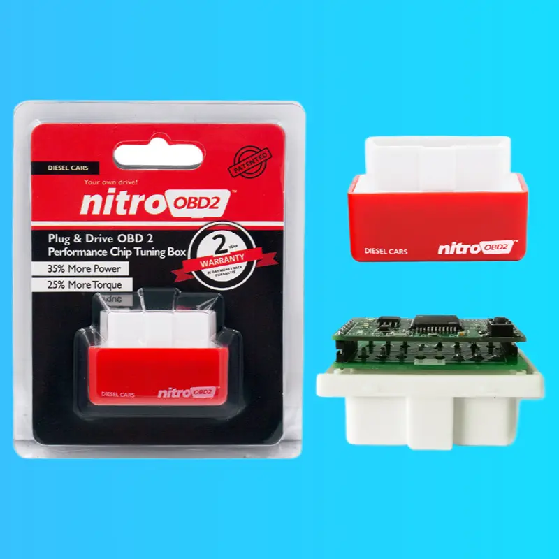 OBD2 Chip Tuning Box, Plug & Drive Fuel Saver and Power Booster for Vehicles, Universal Performance Optimizer