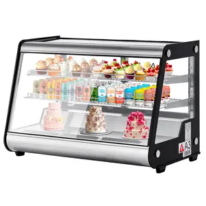 6.5 Cu.ft Stainless Steel Countertop Display Refrigerator, Commercial Beverage Cooler with LED Lighting, Auto Defrost, Adjustable Shelves & Rear Sliding Door, for Cafe, Restaurant, Bakery